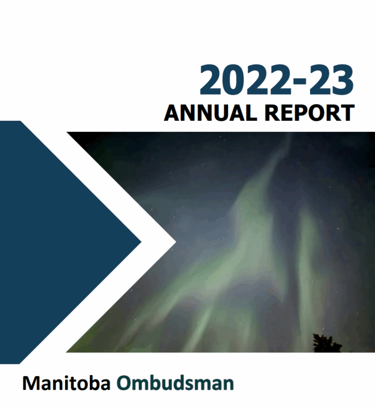 Ombudsman du Manitoba rapport annuel 2022-23