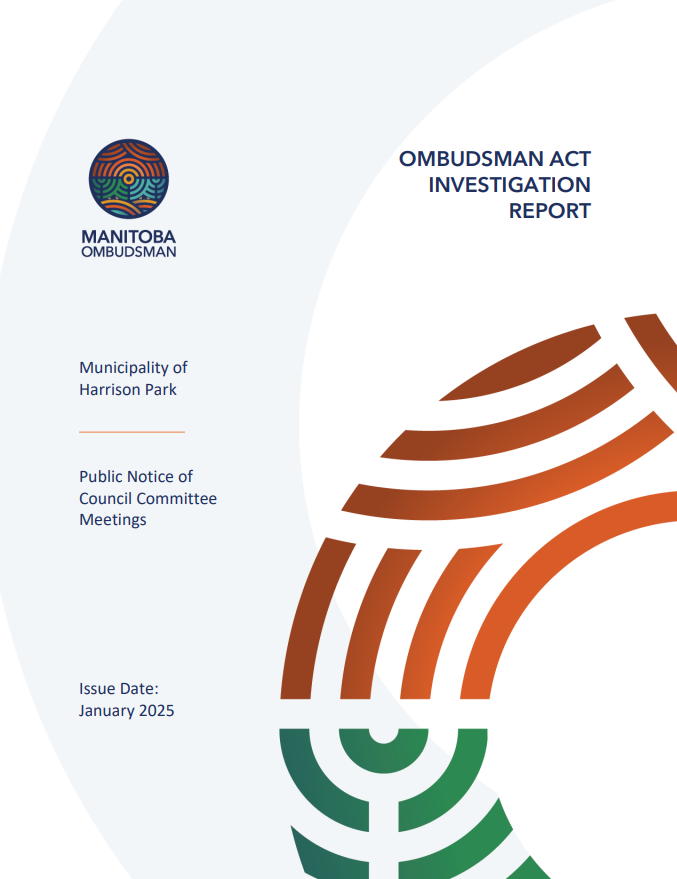 Rapport d’enquête : Loi sur l’ombudsman – Municipalité rurale de Harrison Park – Avis public concernant les réunions des comités du conseil